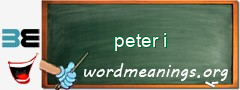 WordMeaning blackboard for peter i